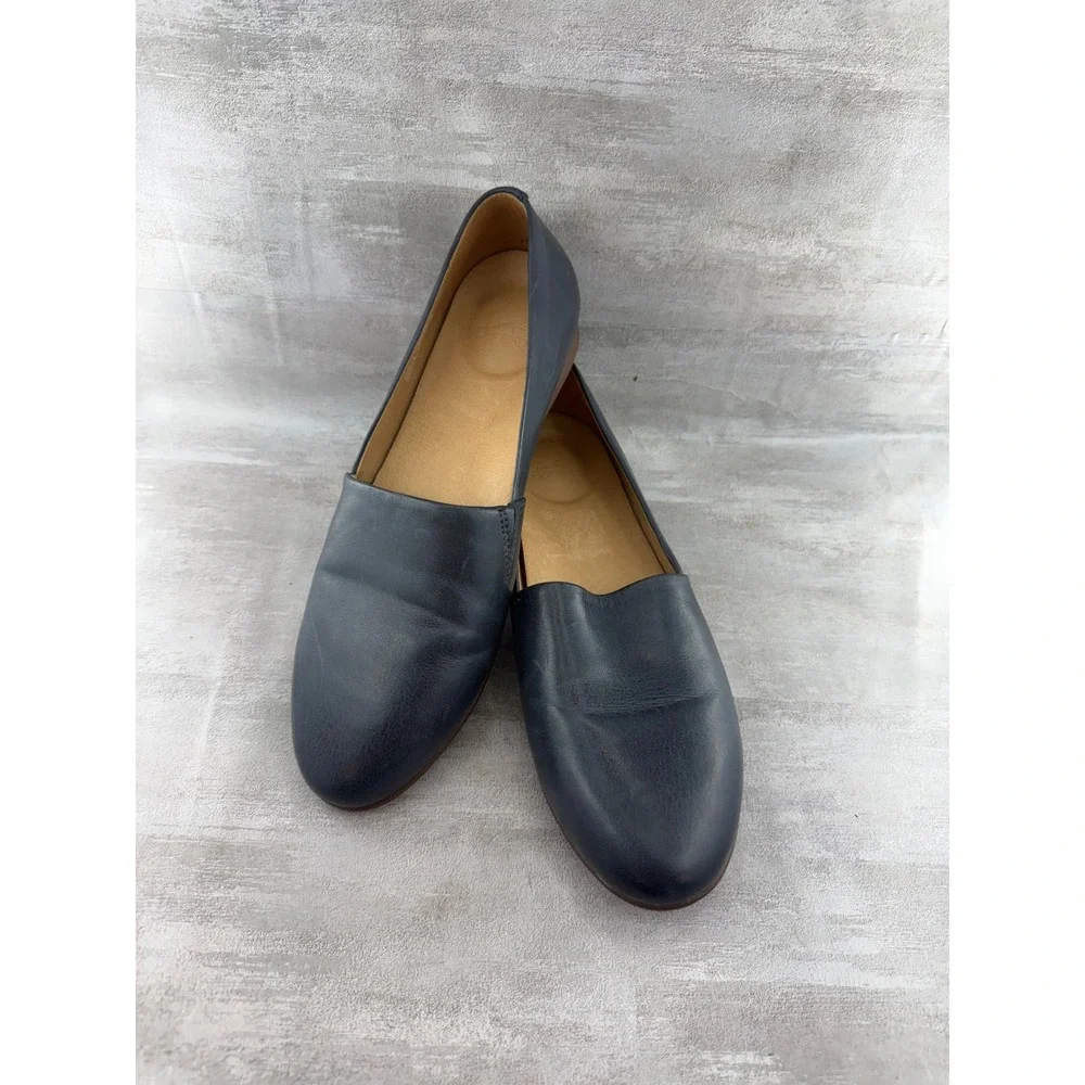 Dansko Women Navy Blue Leather Slip On Loafers Flats 2036750600 Size EU 40
